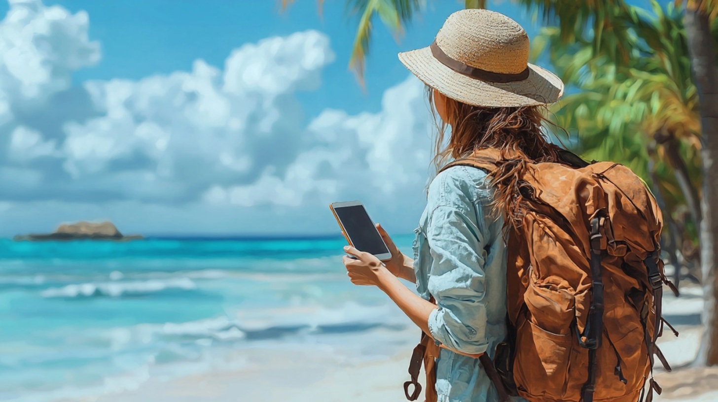 Tourist with a smartphone